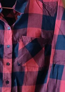 Women Yarn Dyed Red &amp; Black Check Shirt