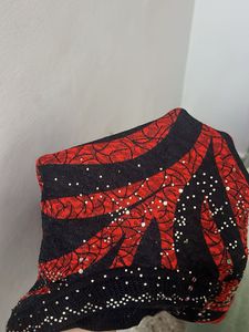 Y2K Rhinestone Glam Goth Top Red Black