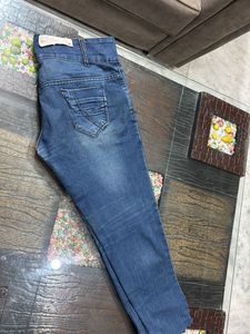 Blue High Waist Denim Jean