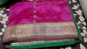 Pink Banarasi Silk Saree