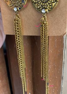 Long Golden Chain Drop Earrings – New