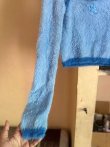 Faux fur cutout details sweatshirt/top