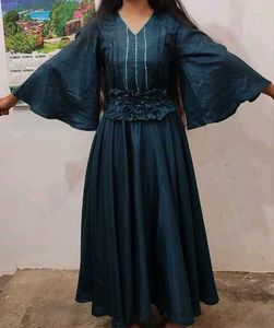 Dress- Korean Style With Smocking Belt