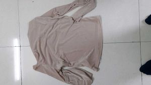 Beige Long Sleeve Top