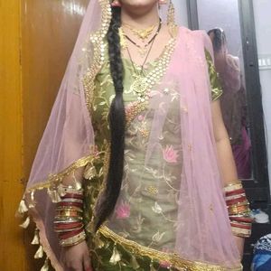 Green Pink Patiyala Suit