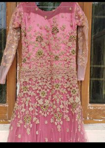 Elegant Pink Embroidered Gown💥