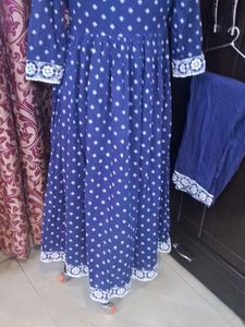 Elegant Blue Embroidered Kurta Set Of 2.