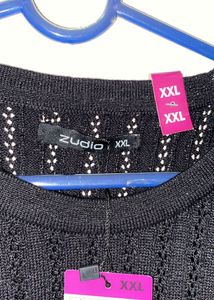Black Open Knit Sweater