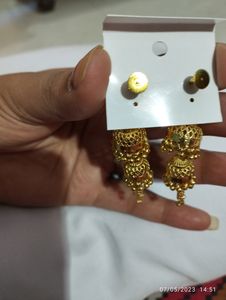 Gold Plated  Double Layerd Jhumka Earring Just Look Like A Gold