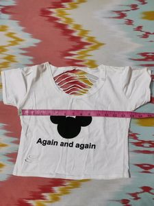 Mickey White Crop Top