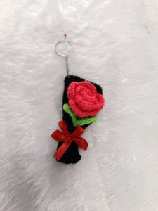 Crochet Mini Rose Bouquet Keychain 😍