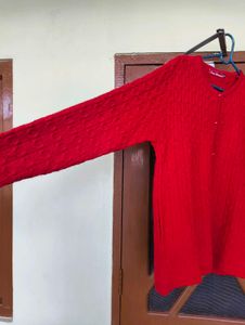 Red Knit Cardigan