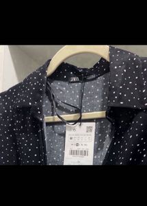 Zara Satin Tie Front Blouse