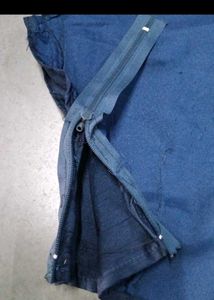 Blouse &amp; Koti In Blue And Golden Colour