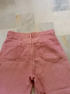 Pink Baggy Straight Pants