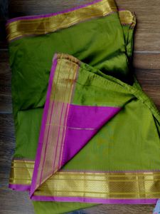 Green & Pink Silk Saree