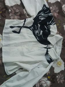 White Floral Print Shirt