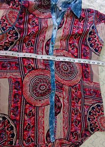 Maroon Printed Designer Top