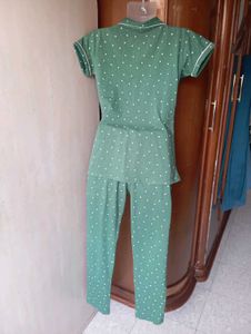 Green Polka Dot Pajama Set
