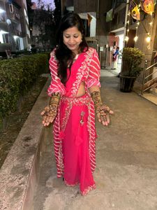 Pink Designer Saree..Wid Shrug