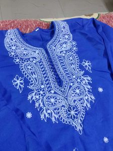 Blue Embroidered Kurta