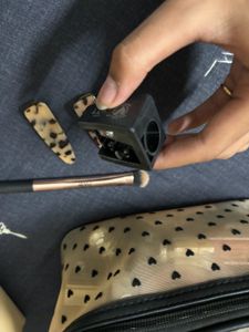 set of eyeshadow brush, clips, sharpner