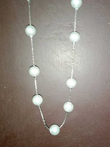White Pearl Silver Necklace