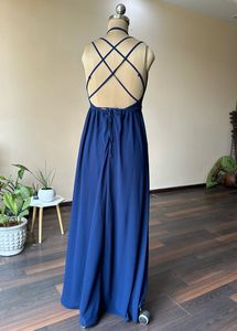 Blue Multiway Tie Up Criss Cross Dress (bust:30-34