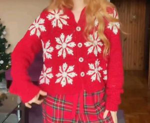 Red Snowflake Cardigan