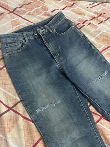 Grey Ripped Denim Jeans