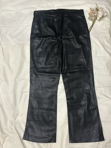 H&amp;M Faux Leather Pants Straight Fit