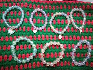 Beaded Charm Bracelets set of 7
