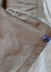 Trendy Taupe Graphic Tee with Leopard-Print “OOPS”