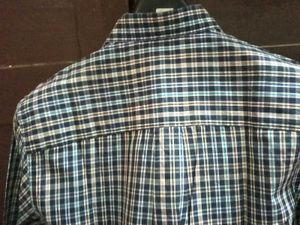 Classic men&#39;s long-sleeved Char.Black&amp;Grn&amp;Wht shir