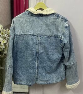 Denim Jacket with Fur Lining