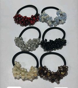 Pearl Bead Bow Hair Ties
