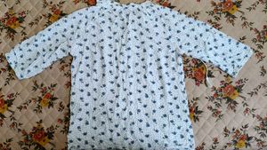 Floral Printed Top with Tassel Tie - Up