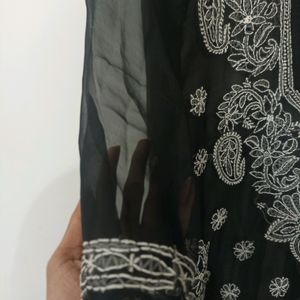 Black Chikankari Kurti For Women