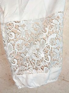 Oversized Summer Fashion Top Netted White
