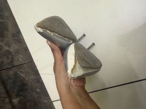 Silver Pointed Stiletto Heels