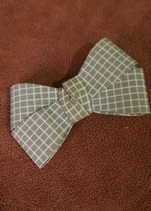 Gray Gingham Hair Bow
