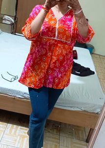 Plus Size Bandhni Kutri