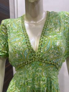 Green Floral Midi Dress