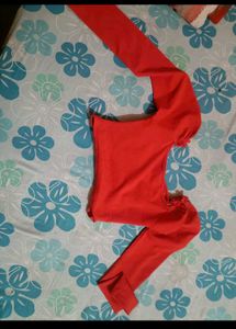 Red SOLID Crop Top