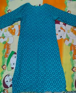 Blue Colour Cotton Kurti