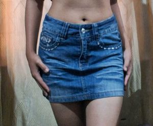 Trendy Blue Denim Skirt