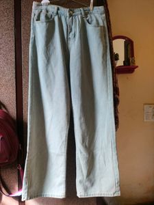 Light Blue Straight Fit Denim .