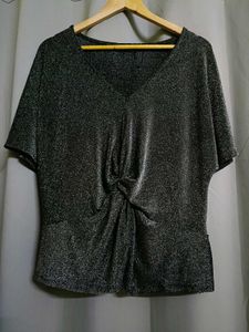 M&amp;S Sparkly Knot-Front Top 🖤