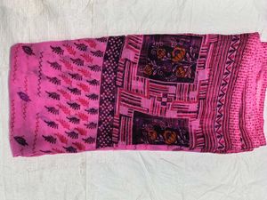 Pink Printed Saree