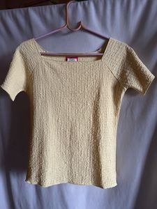 Cute Yellow Textured Top